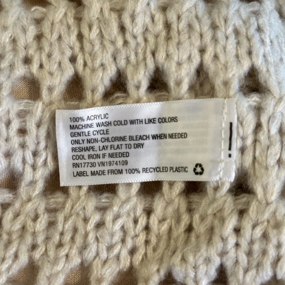 Sz S Knox Rose cream open light knit chunky textured cardigan sweater long line - Picture 7 of 7